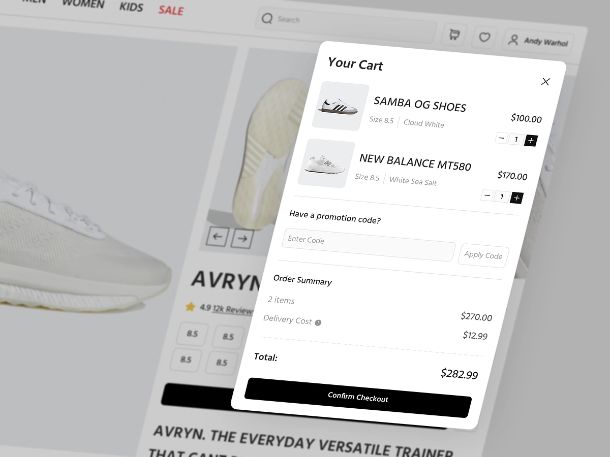 Modal Checkout Web Store