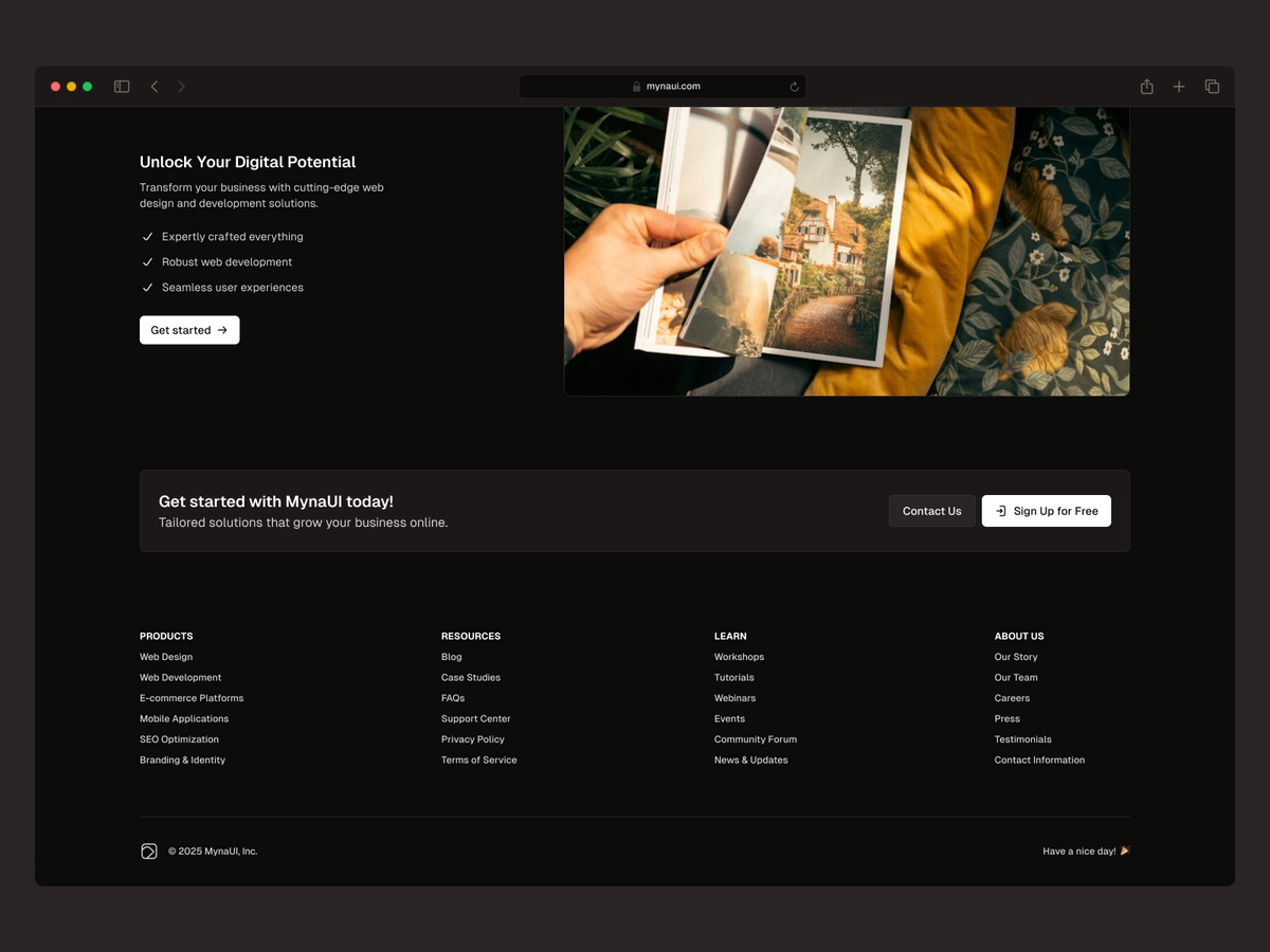 CTA + Footer 🏠