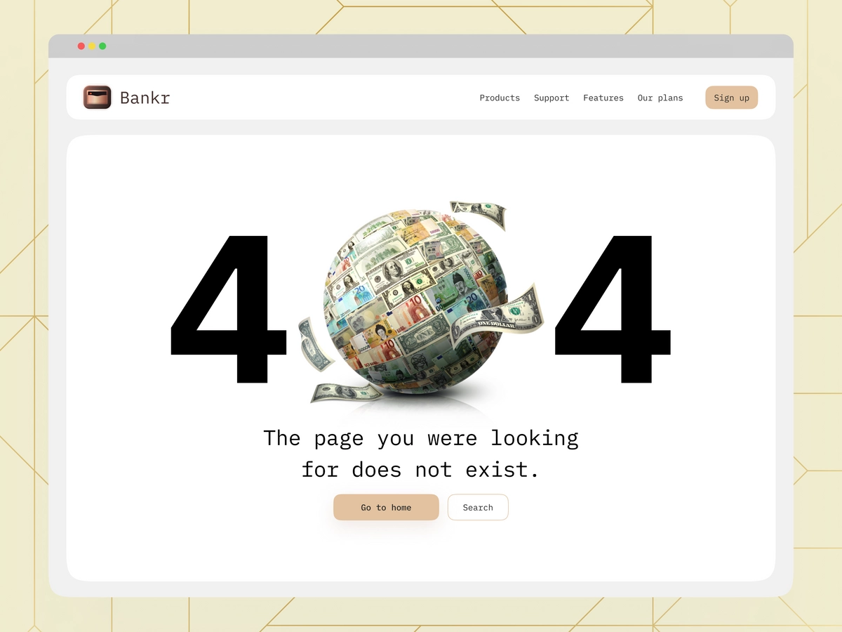 404 Error Page for Fintech Platform
