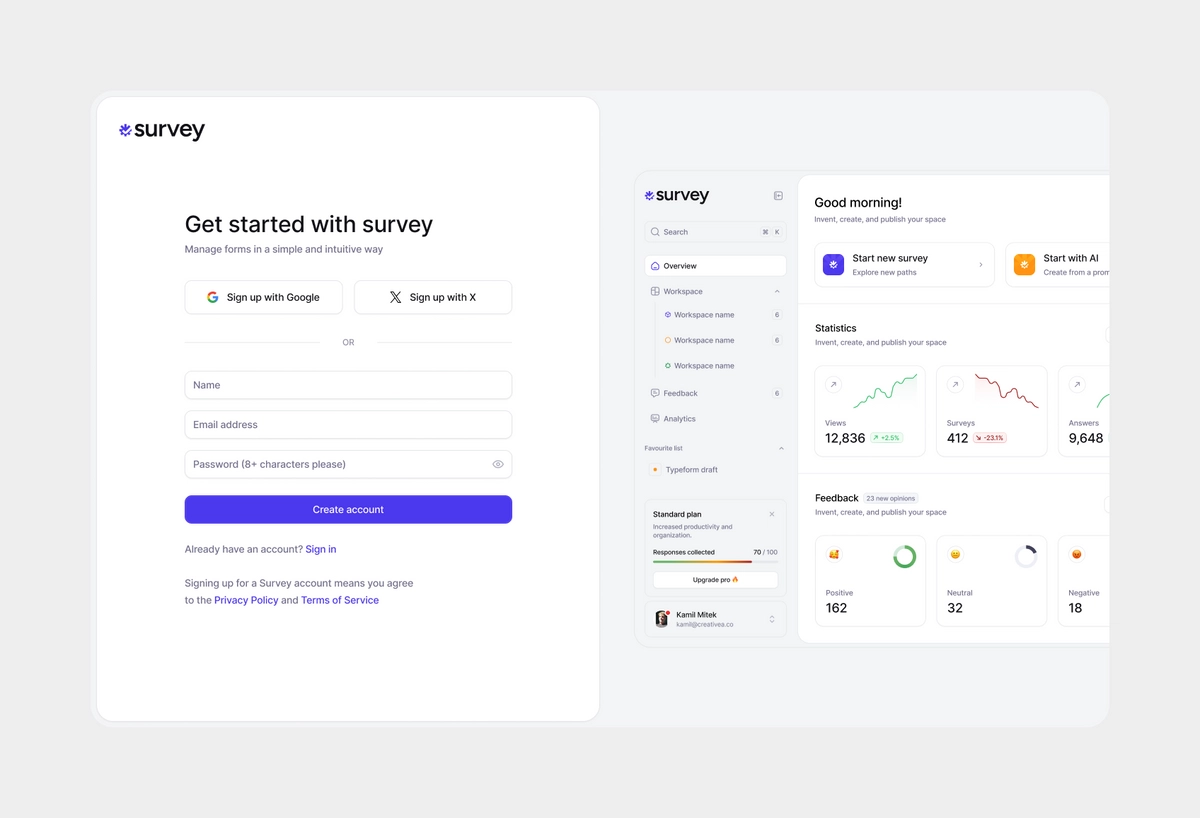 survey - sign up
