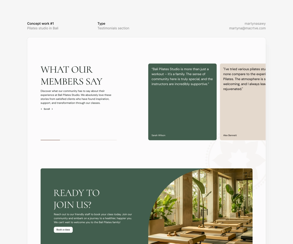 002 — Testimonials section