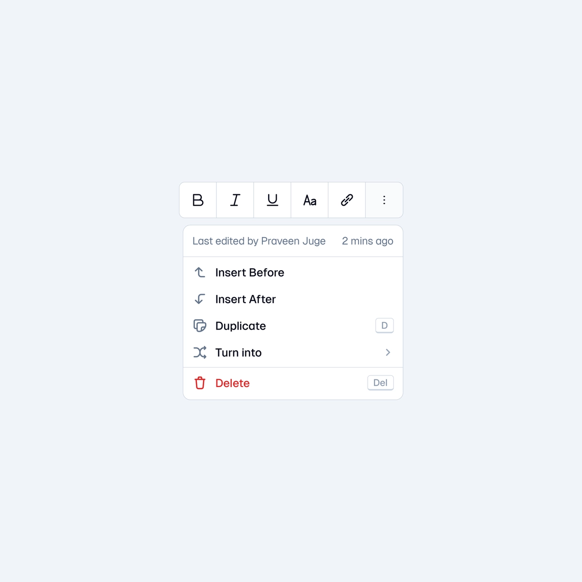 Editor Dropdown ⏬