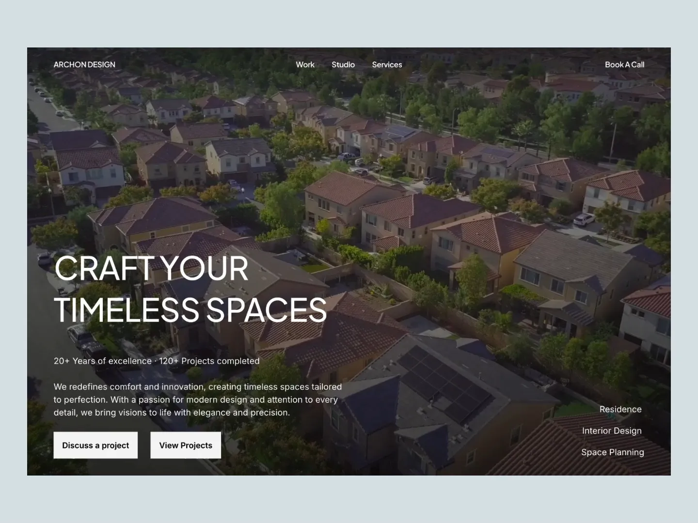 Architect web - hero section