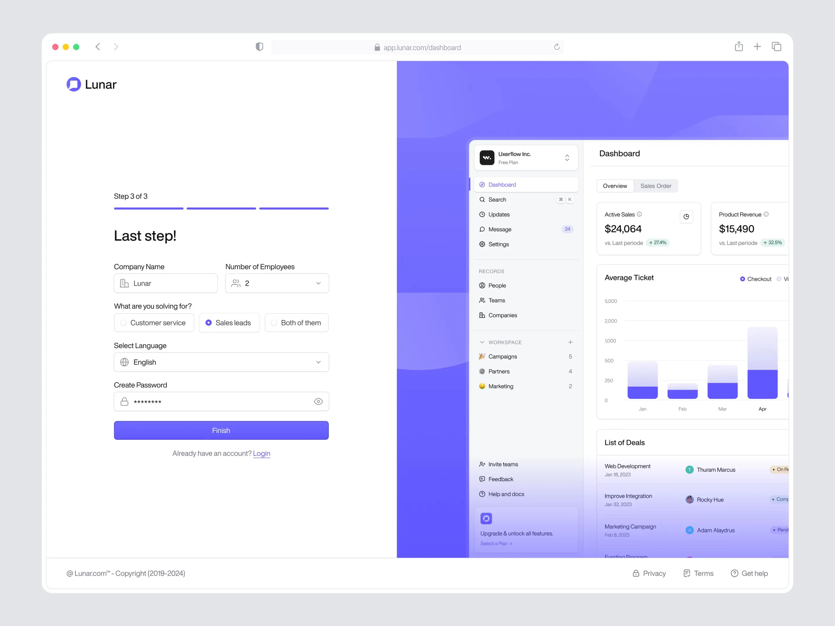 Lunar - Onboarding