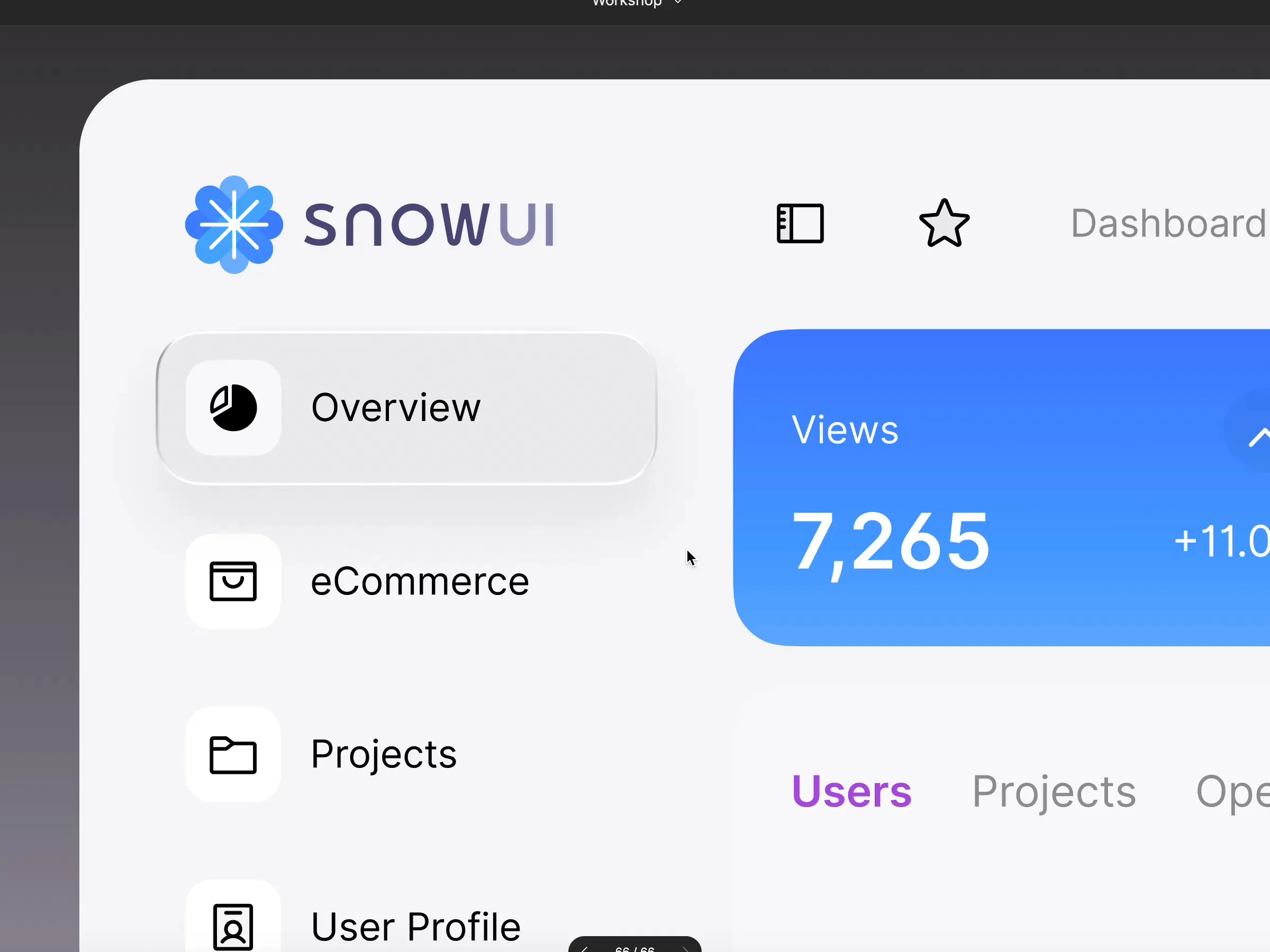 Glass sidebar menu