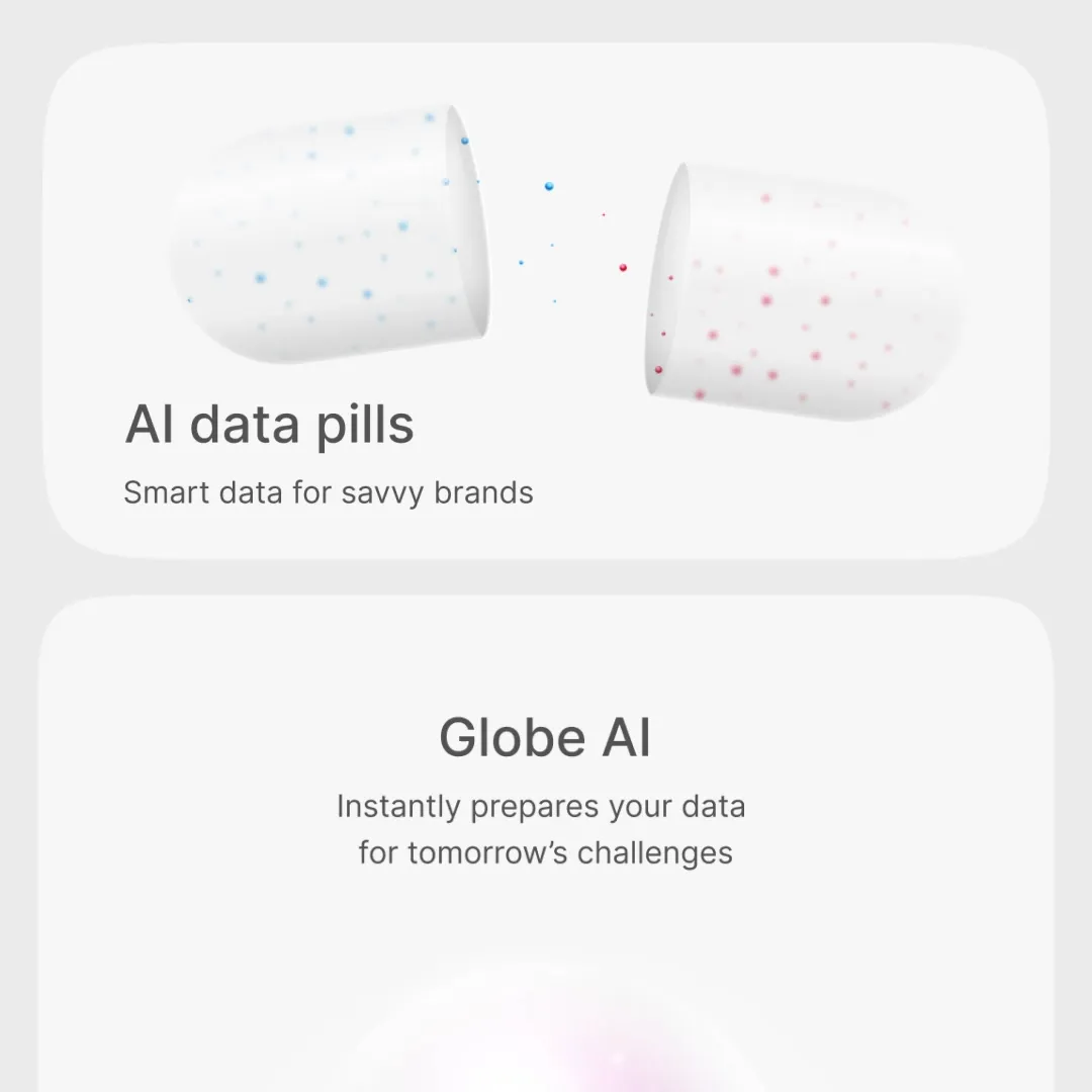 Bento card animation | AI Data pills