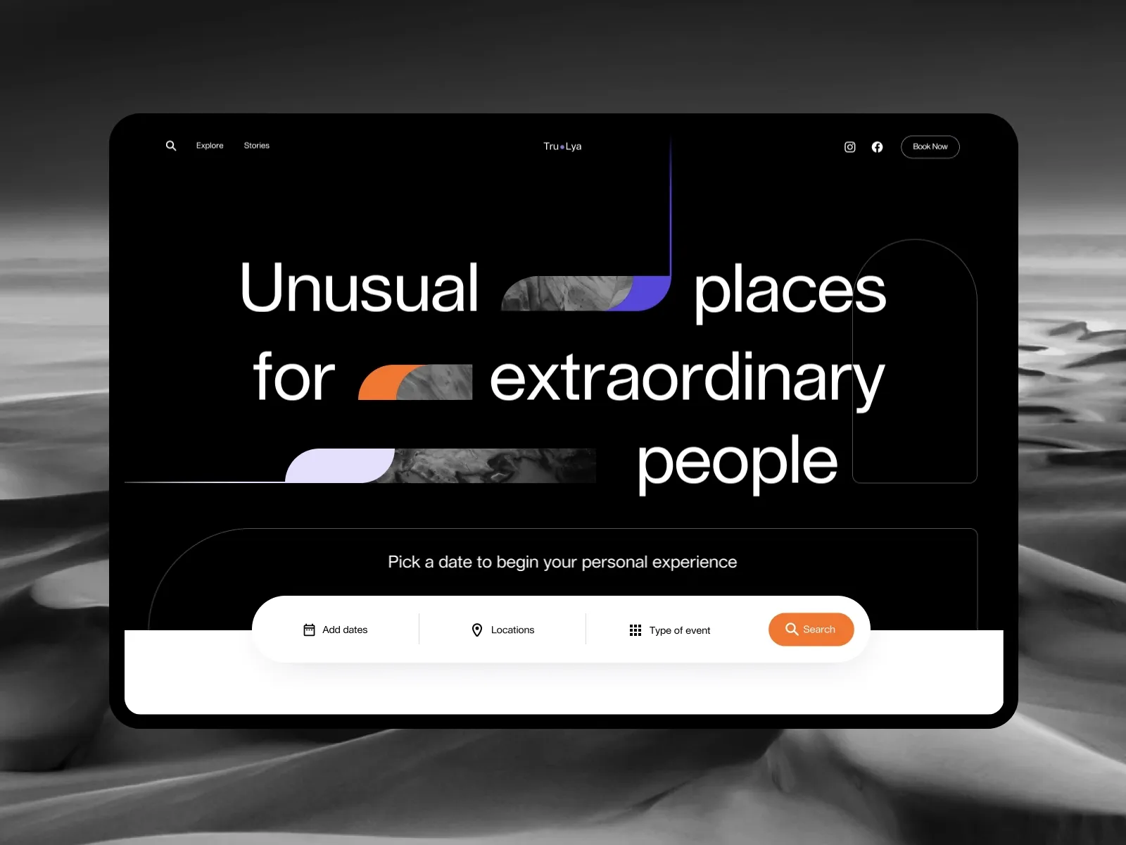 Event Booking Website Hero Section
