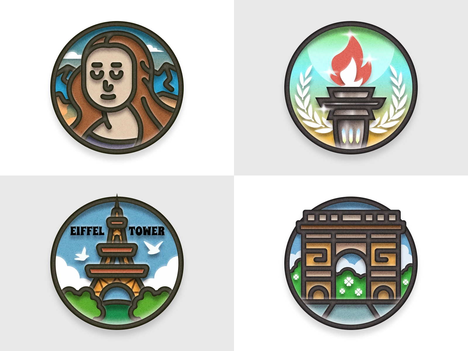 Paris Olympic-Themed Badges